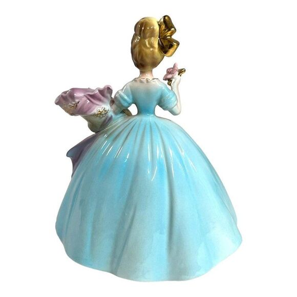Vtg Josef Originals Lady Figurine A Mother's World Series Pink Roses Big Bow 7.5 - Picture 3 of 6